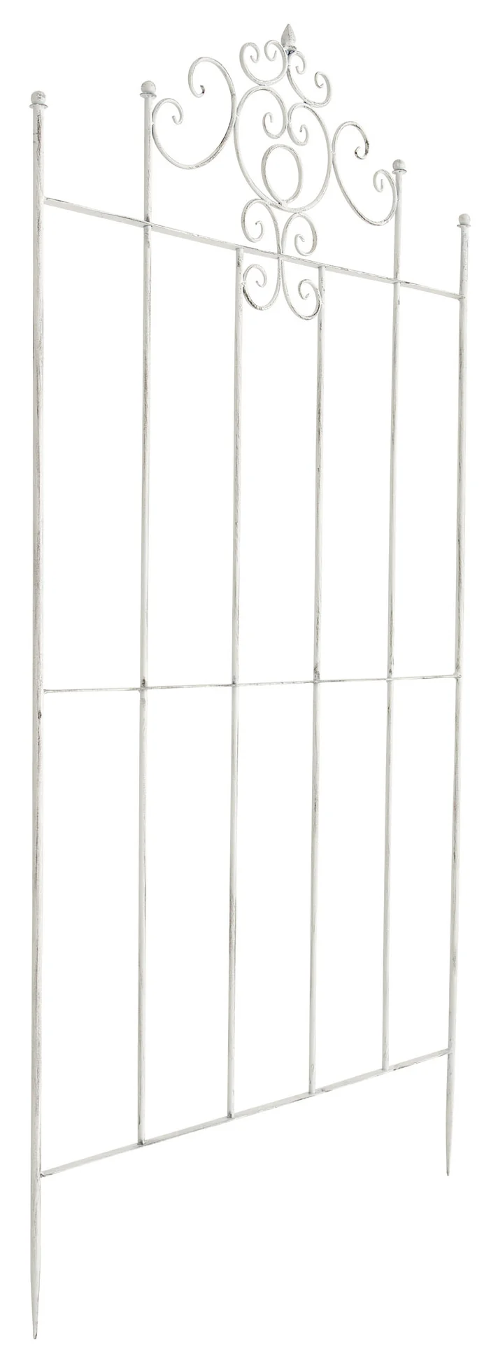 Lot de 2 treillis support pour plantes grimpantes métal blanc vieilli 10_0003842