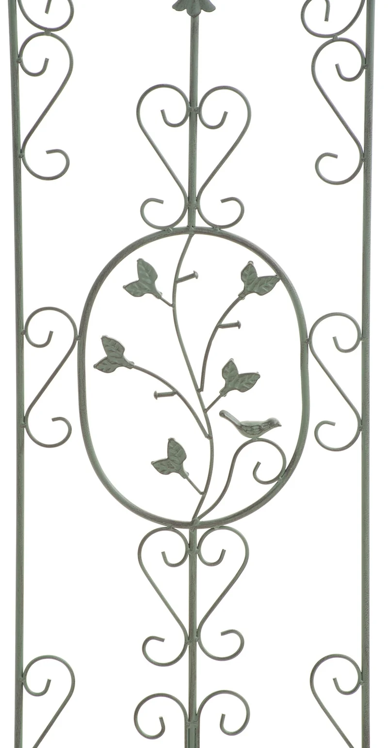 Lot de 2 treillis de jardin support pour plantes grimpantes 122x35 cm en métal vert vieilli 10_0003828
