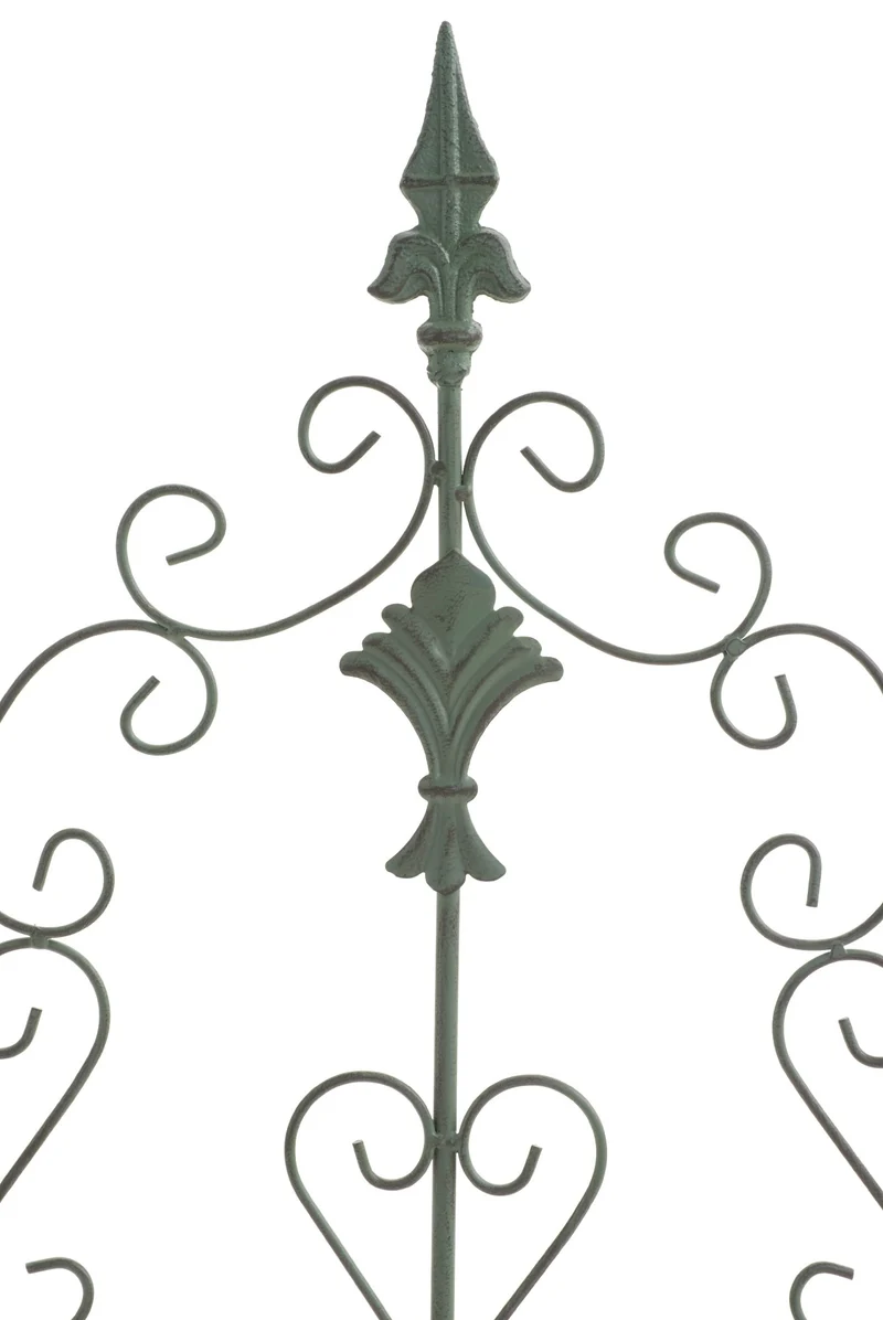 Lot de 2 treillis de jardin support pour plantes grimpantes 122x35 cm en métal vert vieilli 10_0003828