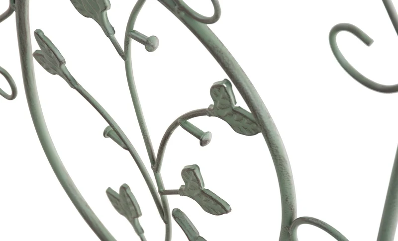 Lot de 2 treillis de jardin support pour plantes grimpantes 122x35 cm en métal vert vieilli 10_0003828