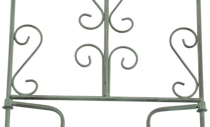 Lot de 2 treillis de jardin support pour plantes grimpantes 122x35 cm en métal vert vieilli 10_0003828