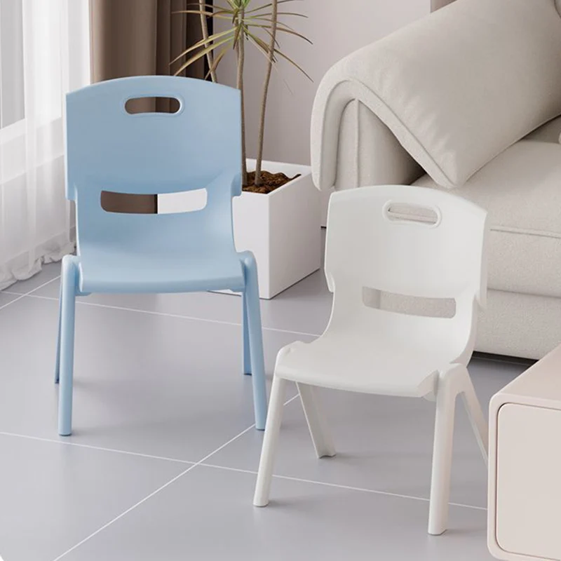 Contemporary Scandinavian Square PP Stackable Backrest Kids Low Stool For Living Room