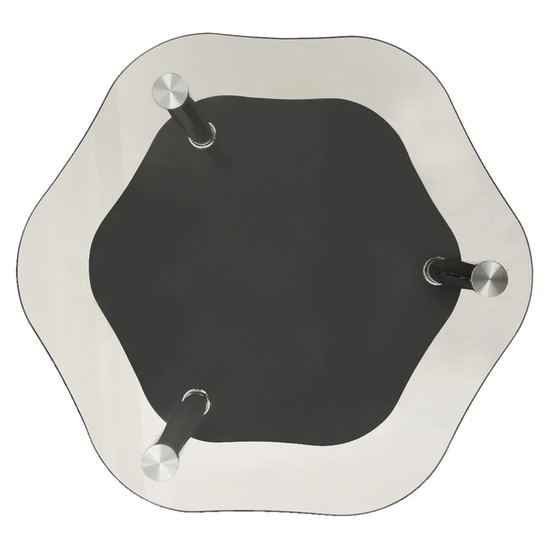 Table d'appoint support de plantes 2 niveaux transparent et noir 38 x 38 x 50 cm verre trempé transparent DEC031470