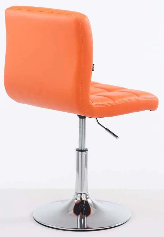 Lot de 2 chaises de salle à manger style moderne et design en synthétique orange hauteur réglable pivotant pieds en métal 10_CDS10090