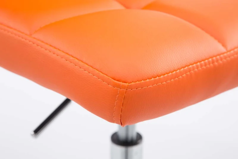 Lot de 2 chaises de salle à manger style moderne et design en synthétique orange hauteur réglable pivotant pieds en métal 10_CDS10090