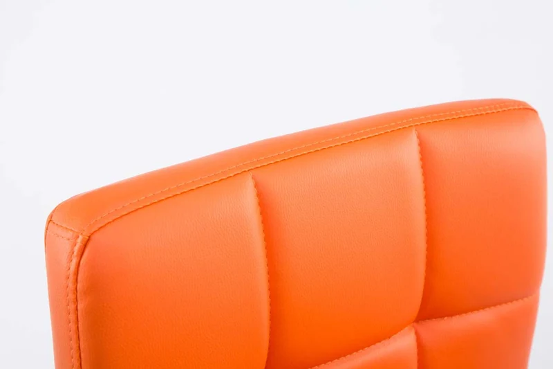 Lot de 2 chaises de salle à manger style moderne et design en synthétique orange hauteur réglable pivotant pieds en métal 10_CDS10090