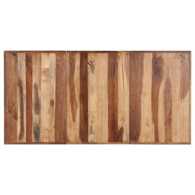 Table de salle à manger design industriel 180 x 90 x 75 cm bois d'acacia avec finition miel et acier DEC036620