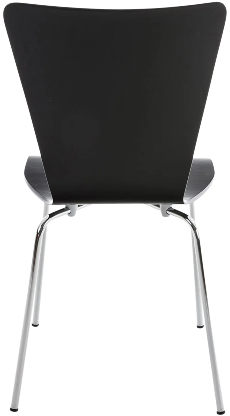 Chaise de cuisine salle à manger x1 empilable en bois noir et structure stable à quatre pieds en métal 10_0003243