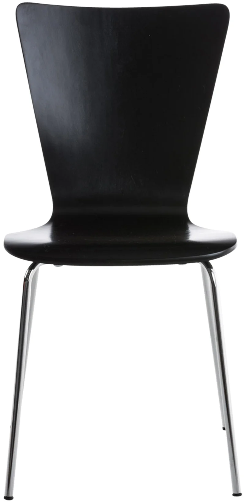 Chaise de cuisine salle à manger x1 empilable en bois noir et structure stable à quatre pieds en métal 10_0003243