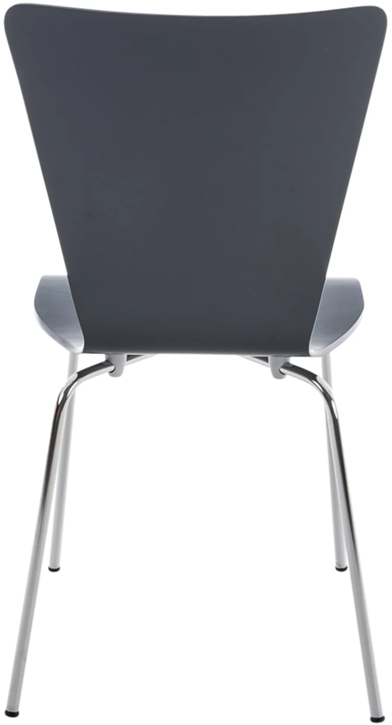 Chaise de cuisine salle à manger x1 empilable en bois gris et structure stable à quatre pieds en métal 10_0003241