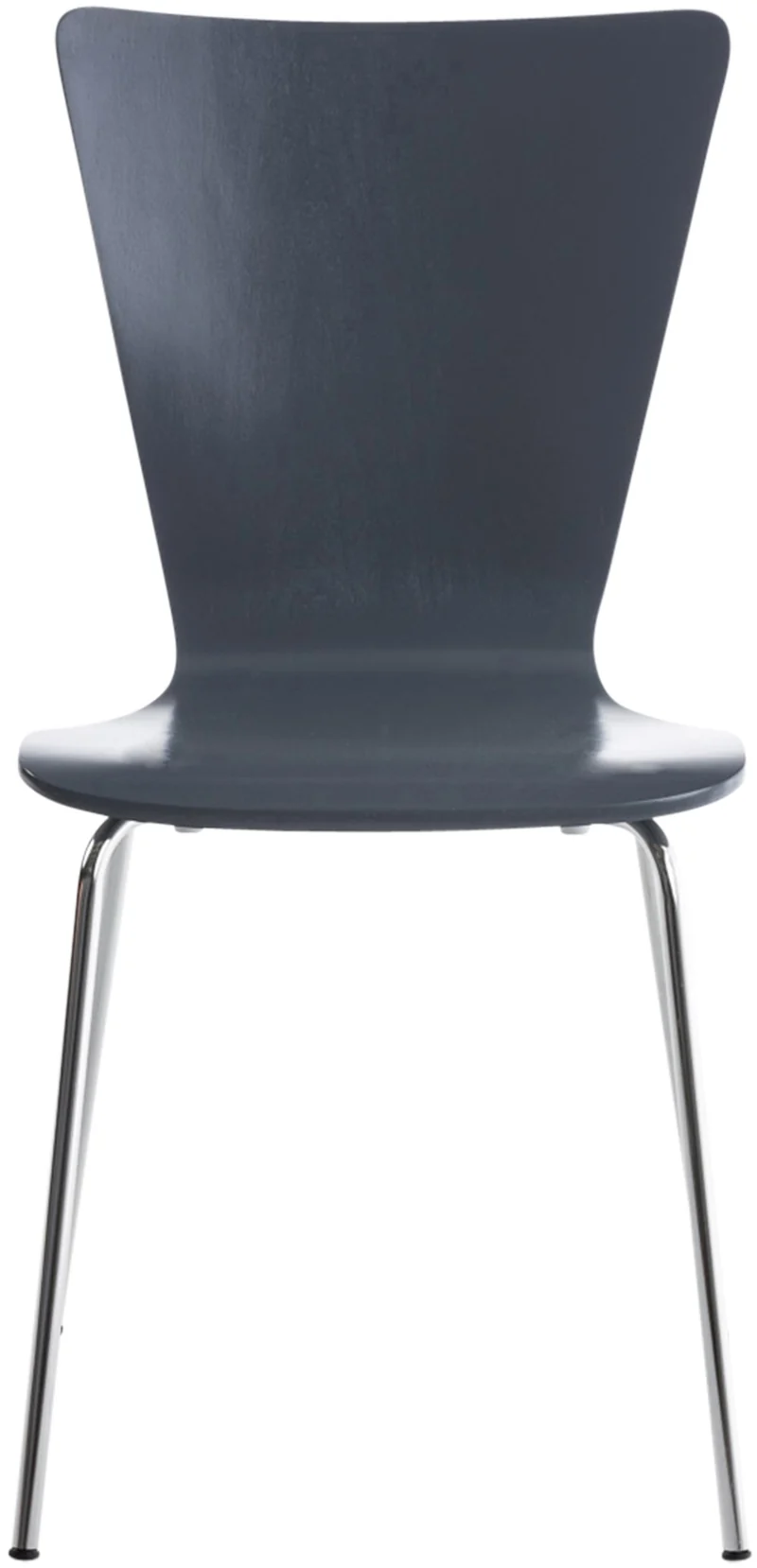 Chaise de cuisine salle à manger x1 empilable en bois gris et structure stable à quatre pieds en métal 10_0003241