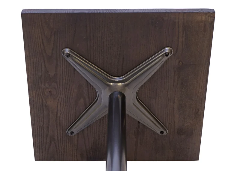 Table de bistro table de bar comptoir design industriel en bois d'orme 76 x 60 x 60 cm marron foncé 04_0008525
