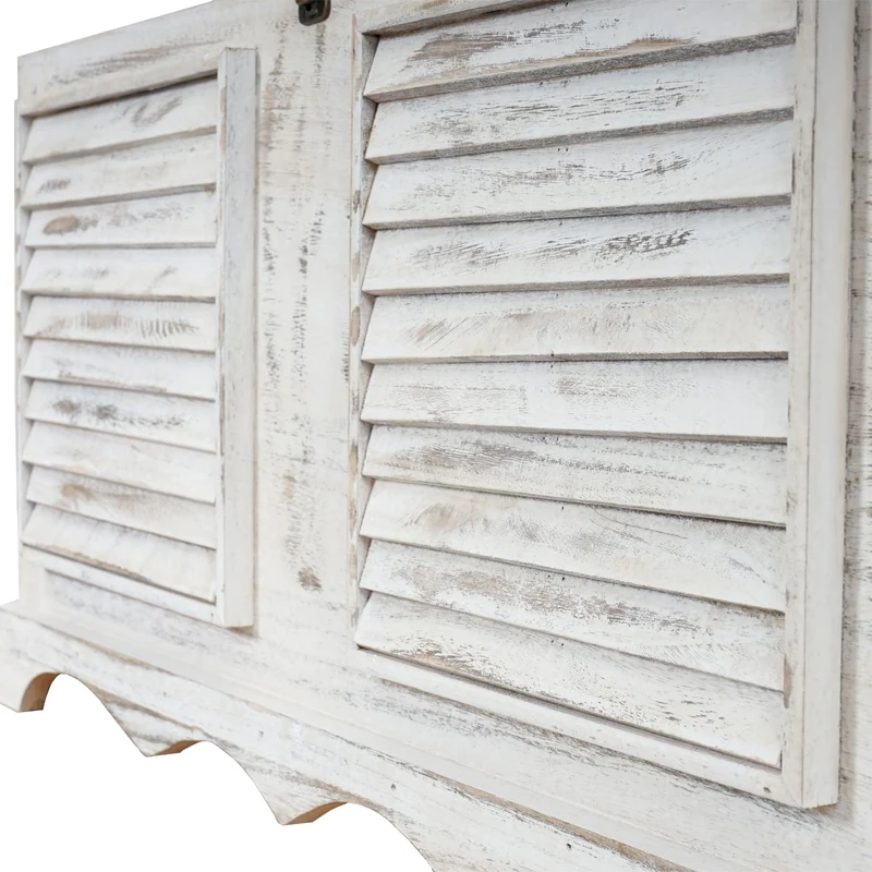 Coffre en bois banquette de rangement en bois vintage 50x76x45cm blanc 04_0002497