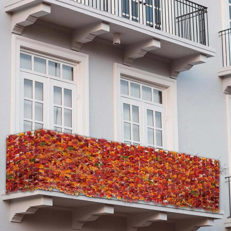 Brise-vue pour balcon revêtement de protection contre le vent pour clôture de balcon et de terrasse 500 x 150 cm érable rouge-jaune 04_0005949