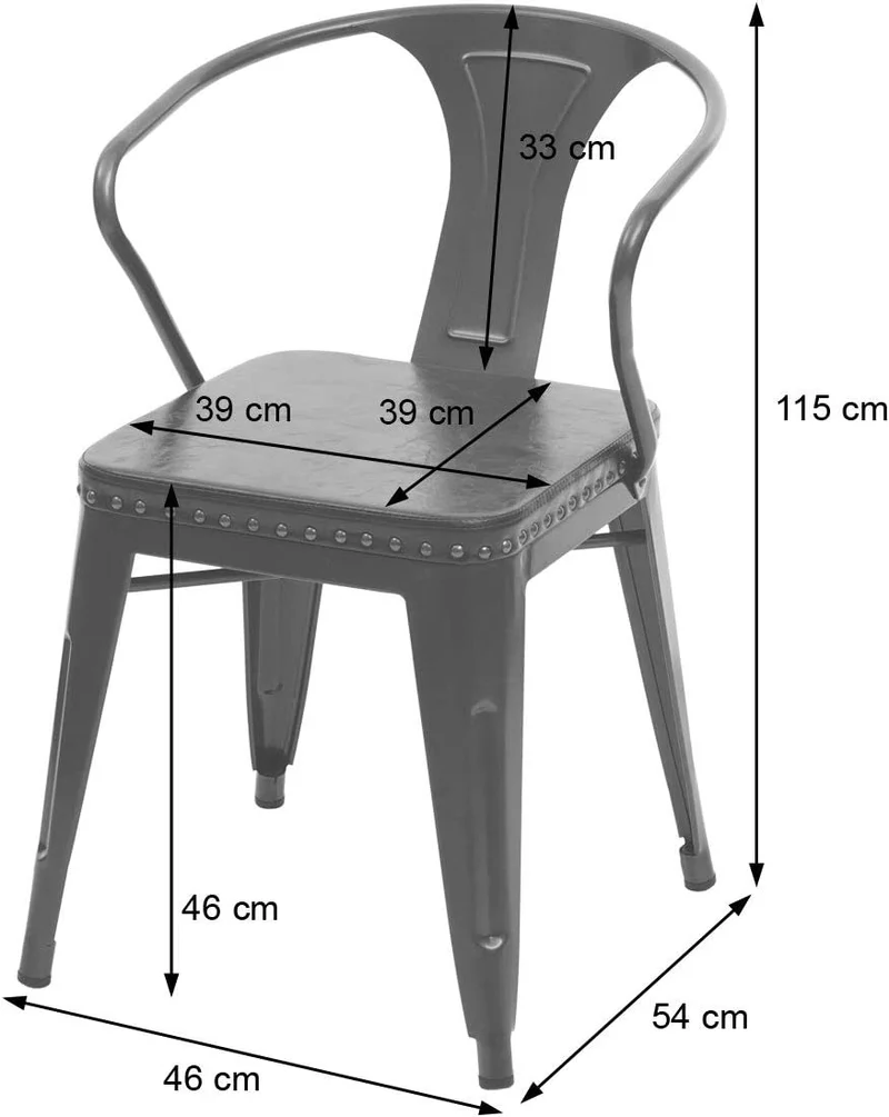 Ensemble table de bistrot 2x chaises en synthétique marron acier noir et table en bois marron foncé design industriel MDJ04186