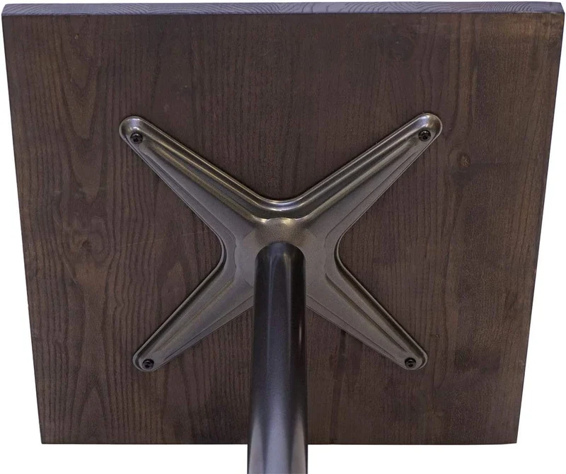 Ensemble table de bistrot 2x chaises en synthétique marron acier noir et table en bois marron foncé design industriel MDJ04186