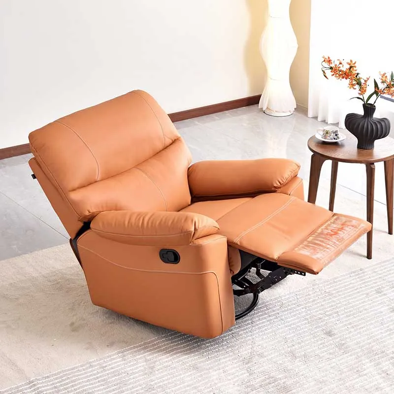 Contemporary Multi-Functional Swivel Armchair - Faux Leather Recliner Accent Chair For Living Room