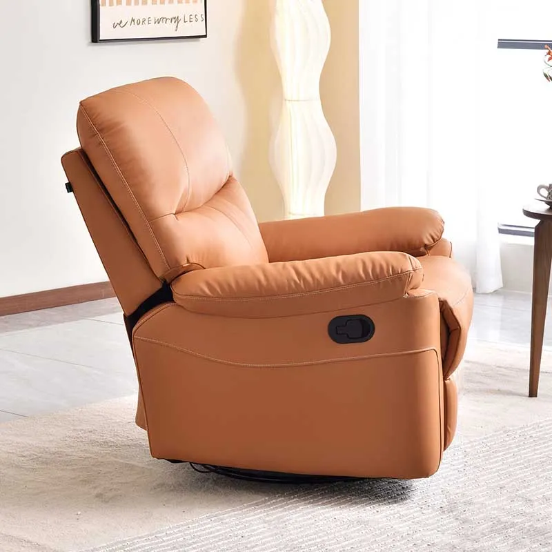 Contemporary Multi-Functional Swivel Armchair - Faux Leather Recliner Accent Chair For Living Room
