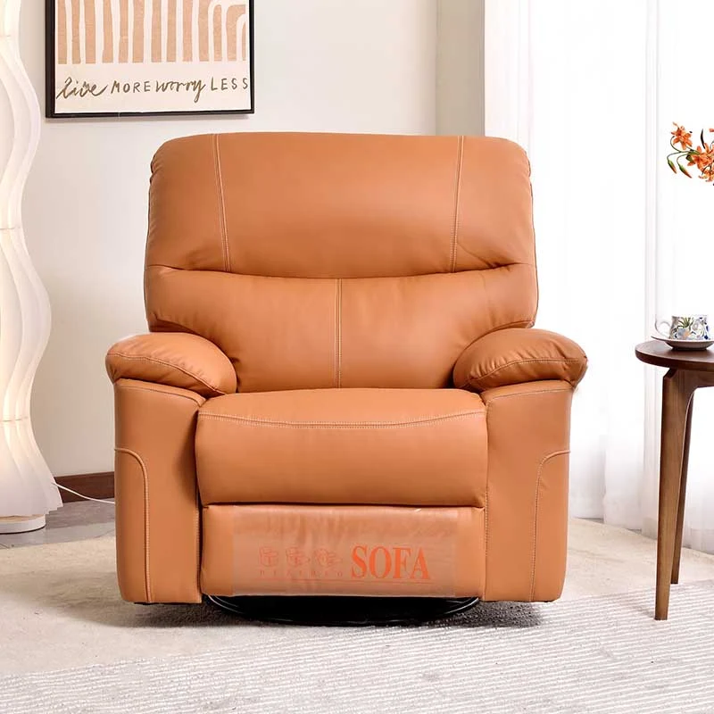 Contemporary Multi-Functional Swivel Armchair - Faux Leather Recliner Accent Chair For Living Room