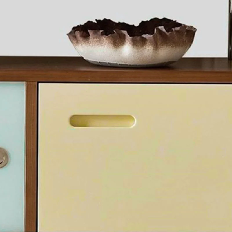 Contemporary Scandinavian Rectangular Boxwood Stainless Steel Plywood Storage Cabinet 2-Drawer For Living Room