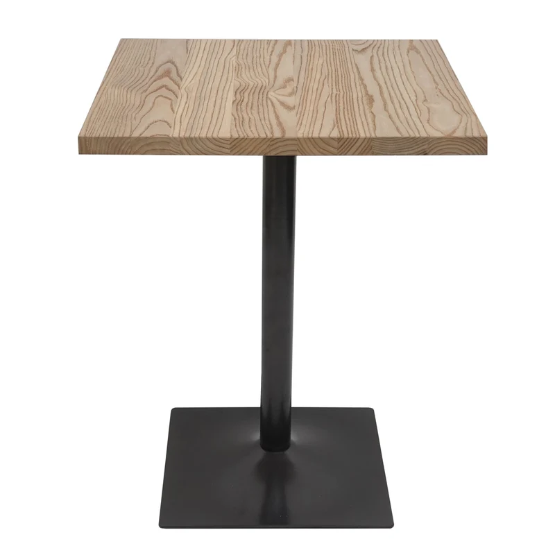 Table de bistro table de bar comptoir design industrielle en bois d'orme 76x60x60 cm marron clair 04_0008524