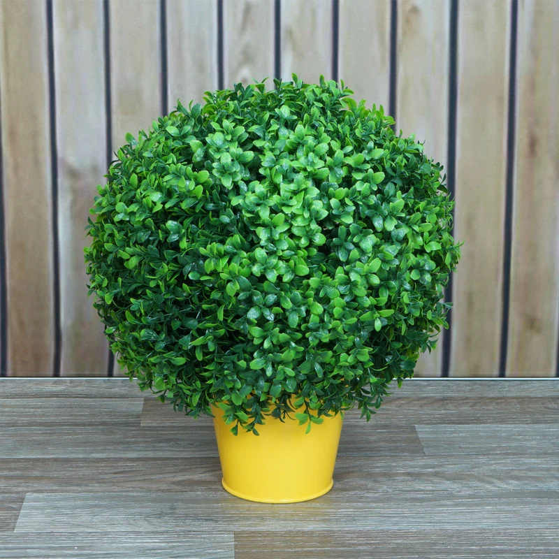 Boule de buis artificiel en forme de topiaire décoration intérieur ou extérieur diamètre 35 cm vert 04_0006011