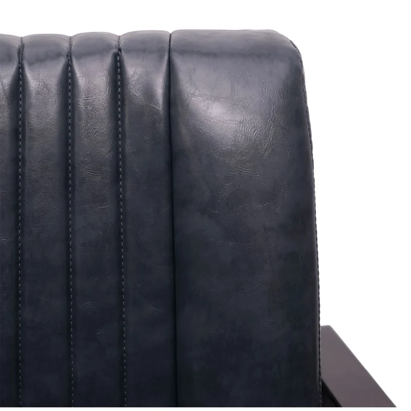 Fauteuil lounge relaxation rembourrée design industriel en métal en synthétique gris châssis en acier 04_0003122