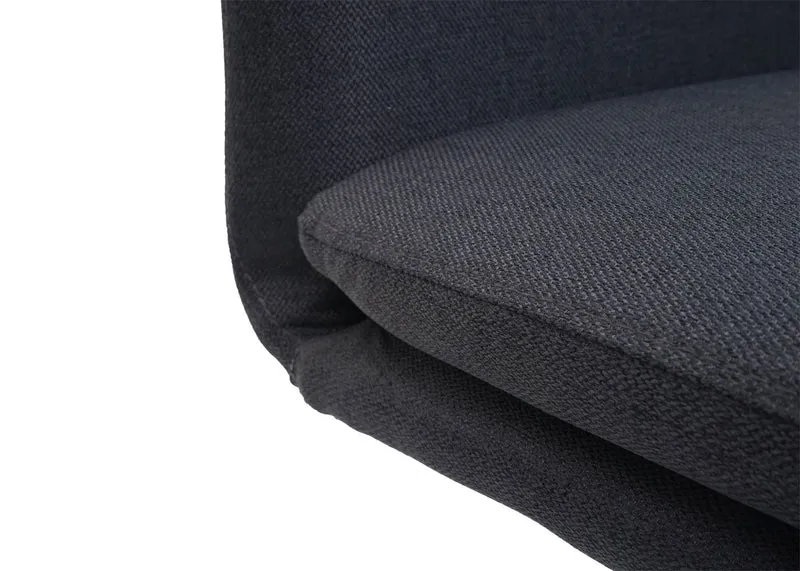 Lot de 6 chaises de salle à manger luge design avec structure en acier inoxydable brossé tissu gris foncé 04_0007699