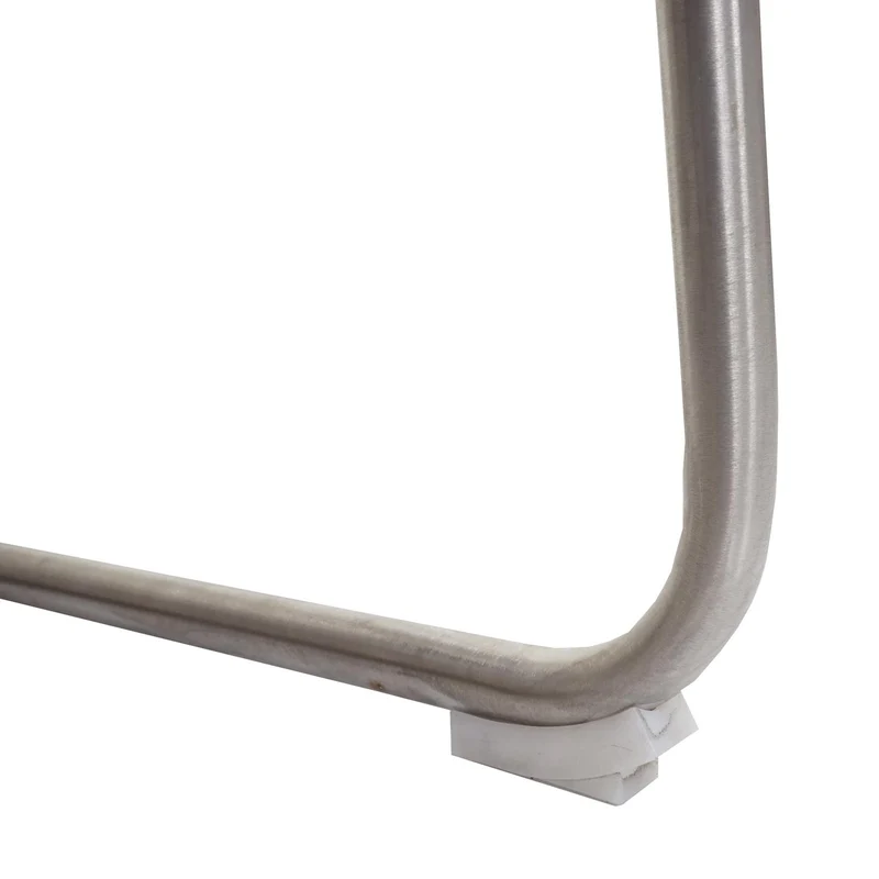 Lot de 6 chaises de salle à manger luge design avec structure en acier inoxydable brossé tissu gris foncé 04_0007699