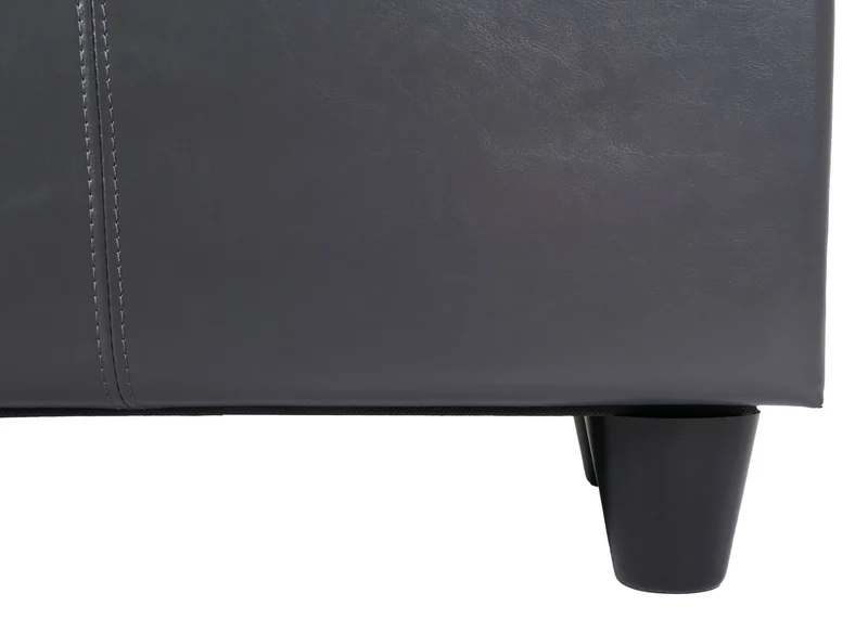 Banc coffre de rangement XXL avec assise rembourrée 180 cm compartiment intégré cuir et similicuir gris 04_0006458