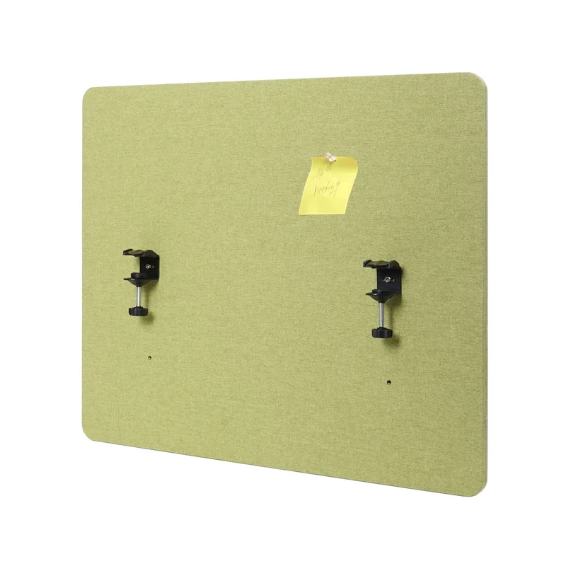 Cloison acoustique de bureau pour bureau panneau de séparation insonorisant panneau d’affichage double face tissu vert 60x75 cm 04_0006436