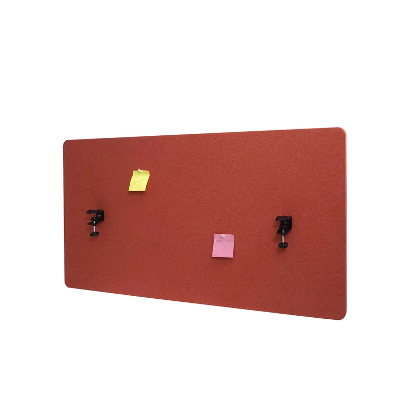 Cloison acoustique de bureau panneau séparateur insonorisant panneau d’affichage double face tissu brun 60x120 cm 04_0006429