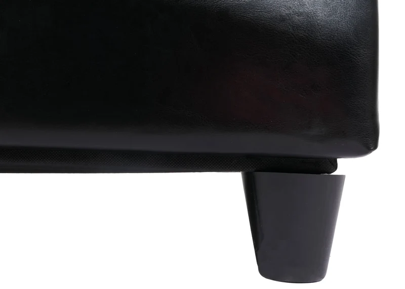 Banc coffre de rangement XXL avec assise rembourrée 180 cm similicuir noir 04_0005874