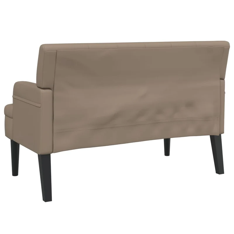 Banquette banc avec dossier et accoudoirs 112 x 65,5 x 75 cm en PVC couleur cappuccino DEC024642