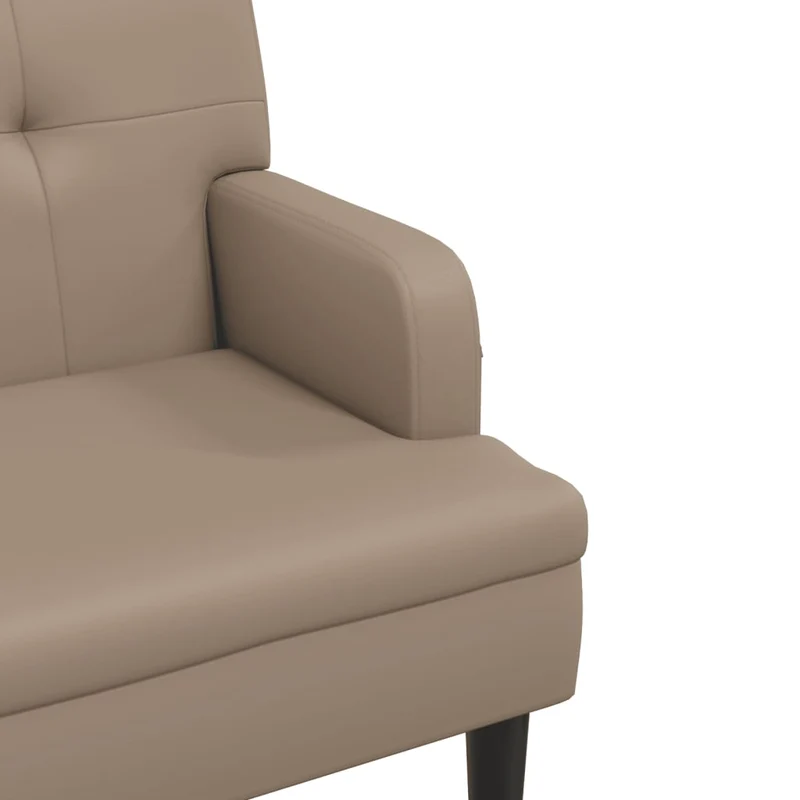 Banquette banc avec dossier et accoudoirs 112 x 65,5 x 75 cm en PVC couleur cappuccino DEC024642