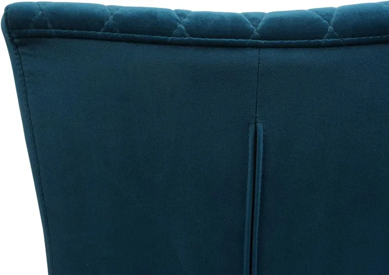 Ensemble de 2 chaises de salle à manger chaise visiteur en acier design moderne velours thermolaqué bleu turquoise CDS04490