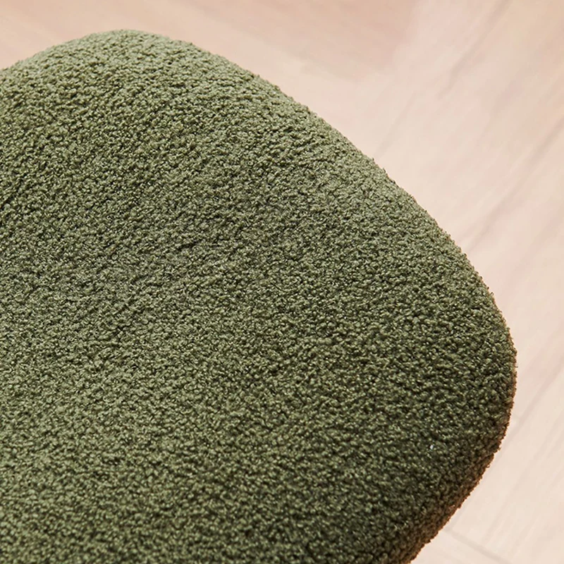 Contemporary Scandinavian Square Faux Shearling Plywood Kids Low Stool For Living Room