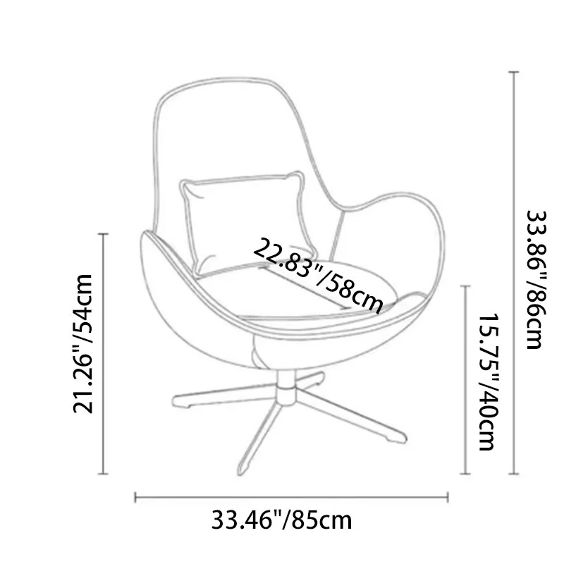 Contemporary Nordic Microfiber Leather Carbon Steel Round Swivel Accent Chair Backrest Armrest for Living Room
