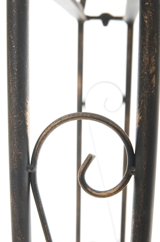 Arche à rosiers plantes grimpantes décoration jardin 144x128 cm en métal bronze 10_0003938