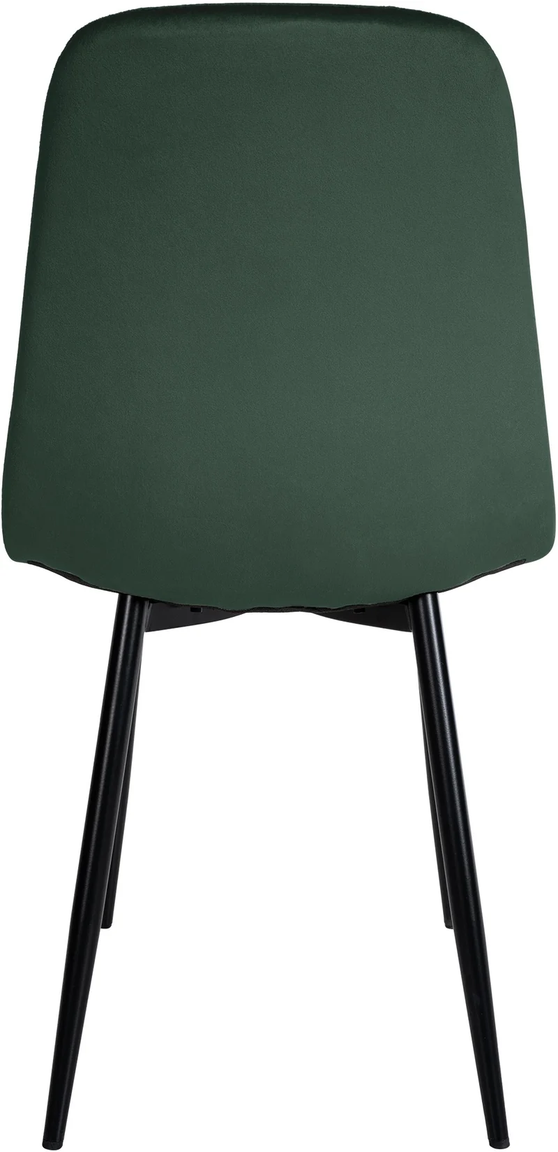 Chaise de salle à manger design simple avec pieds en métal noir assise en velours vert 10_0002062