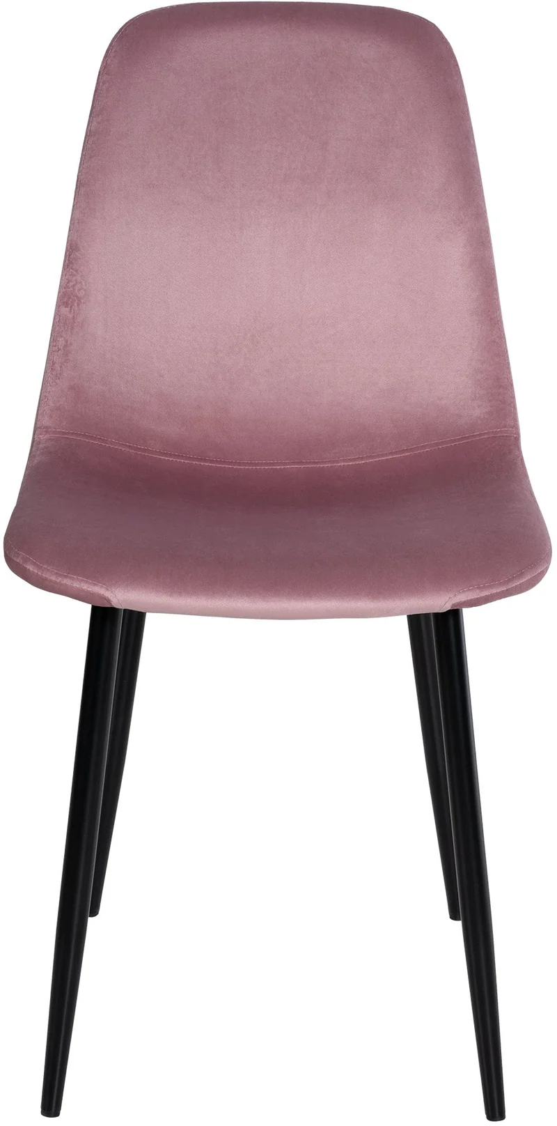 Lot de 4 chaises de salle à manger design moderne avec pieds en métal noir et assise en PVC rose 10_0001828