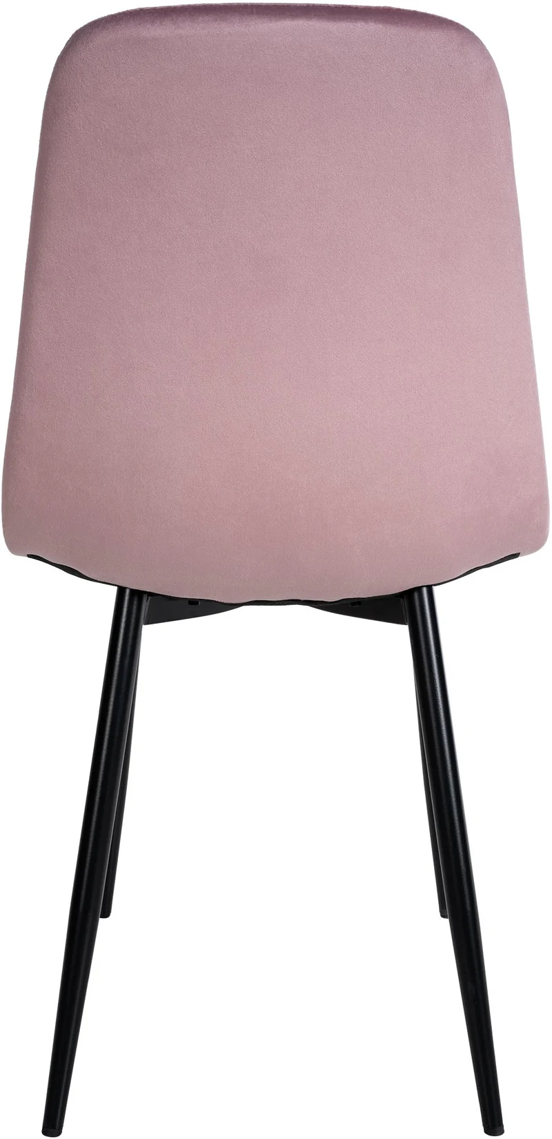 Lot de 4 chaises de salle à manger design moderne avec pieds en métal noir et assise en PVC rose 10_0001828