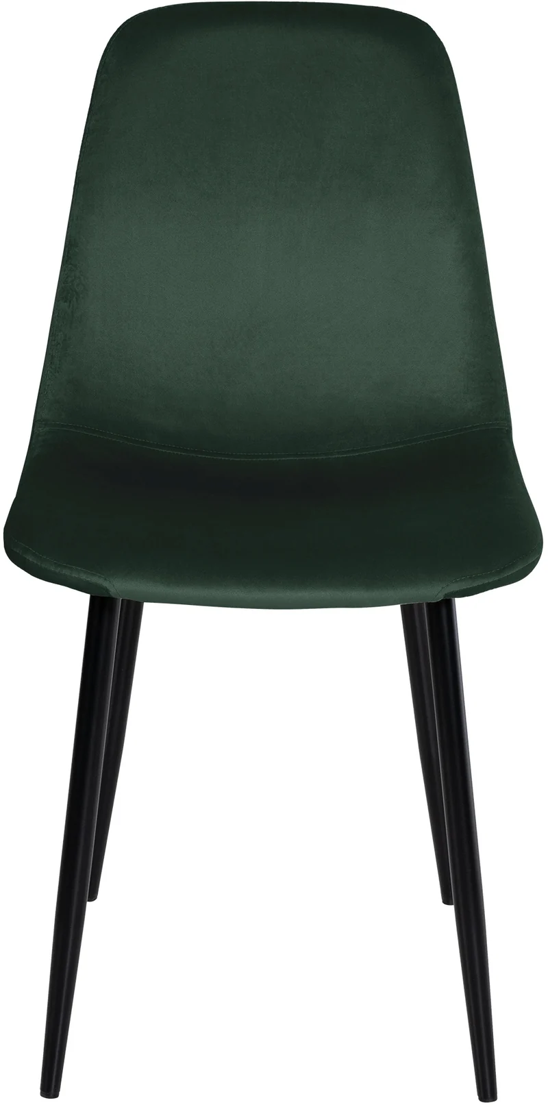 Lot de 4 chaises de salle à manger design moderne en tissu velours vert foncé pieds en métal noir 10_0001826