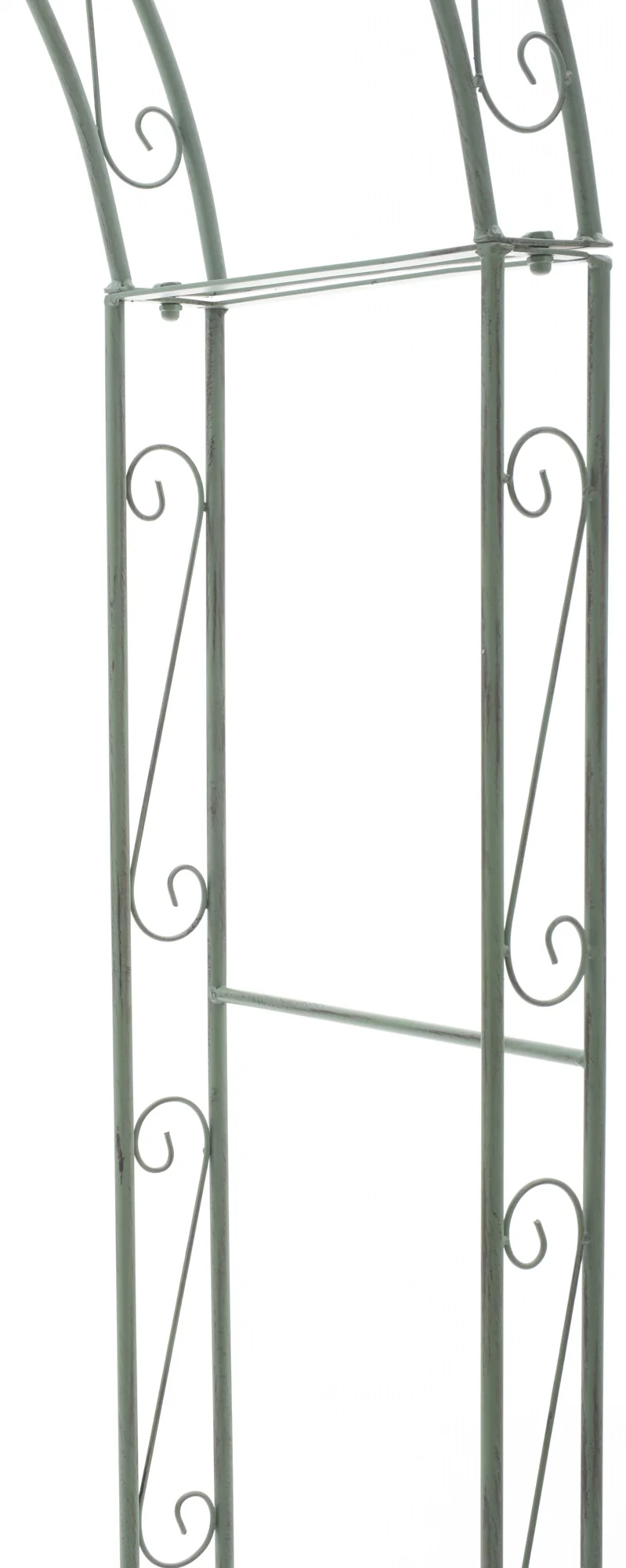 Arche à rosiers plantes grimpantes décoration jardin 144x128 cm en métal vert vieilli 10_0003941