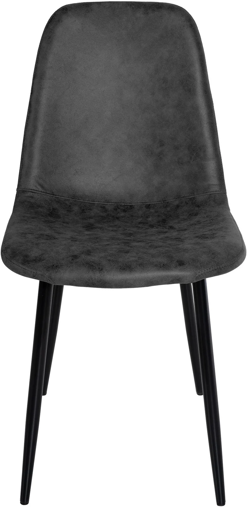 Lot de 4 chaises de salle à manger design moderne avec pieds en métal noir assise PVC noir 10_0001823