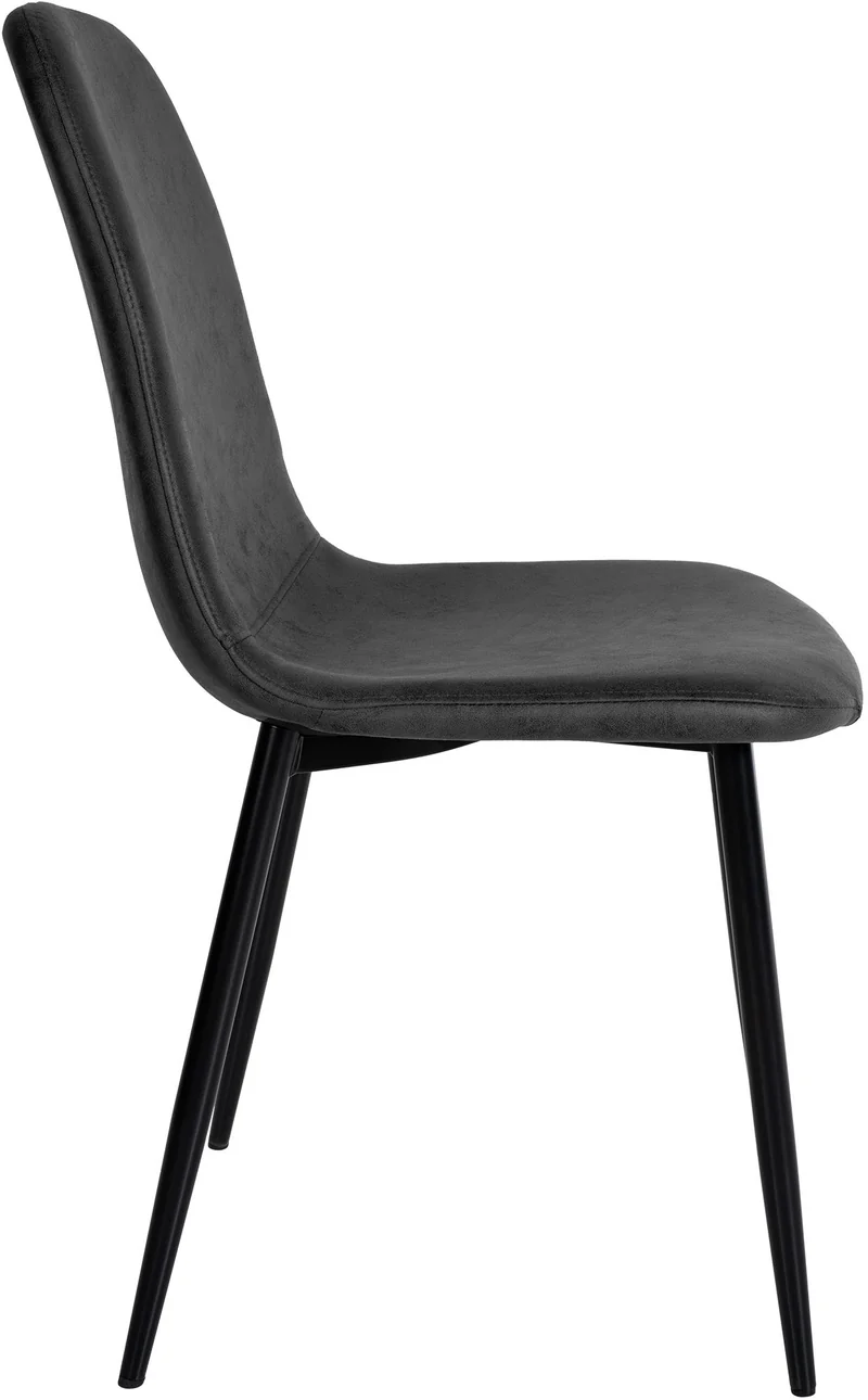 Lot de 4 chaises de salle à manger design moderne avec pieds en métal noir assise PVC noir 10_0001823