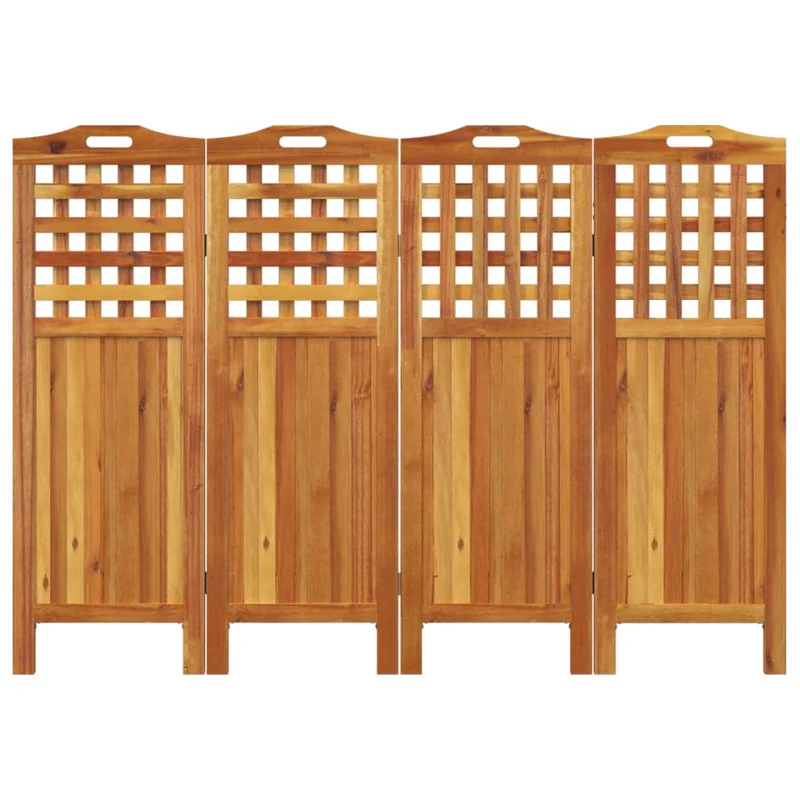 Paravent séparateur de pièce cloison 4 panneaux 162x2x115 cm bois d'acacia marron DEC030820