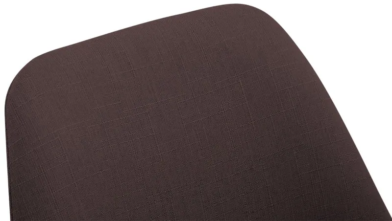 Chaise de salle à manger x1 design scandinave en tissu marron et piètement à 4 pieds en bois clair 10_0003273