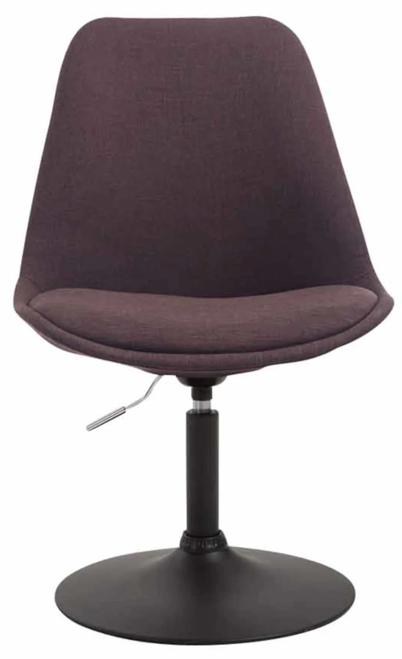 Lot de 4 chaises de salle à manger pivotante hauteur réglable en tissu marron et pied trompette en métal noir 10_0008633