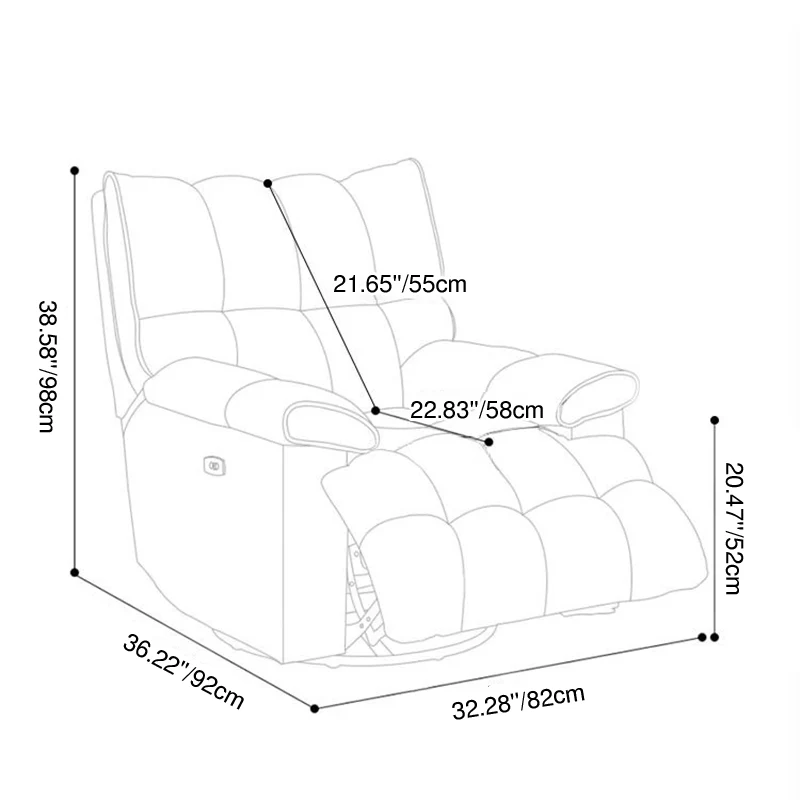 Contemporary Scandinavian Tofu Block Carbon Steel Cat Scratching Leather Manual Adjustment Rotatable Accent Chair Armrest For Living Room